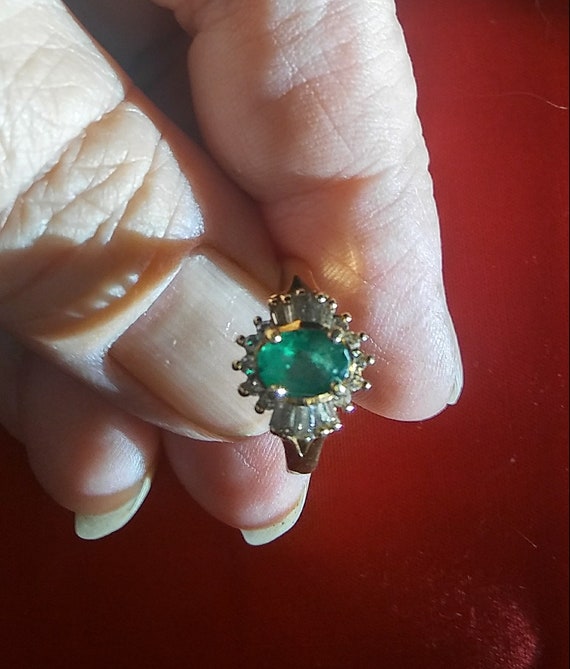 18k Gold, Emerald and Diamond Ring