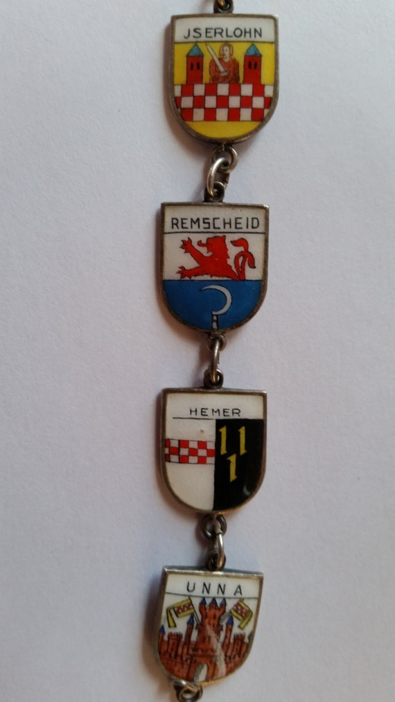 Vintage 800 Silver & Enamel German Travel Shield … - image 3