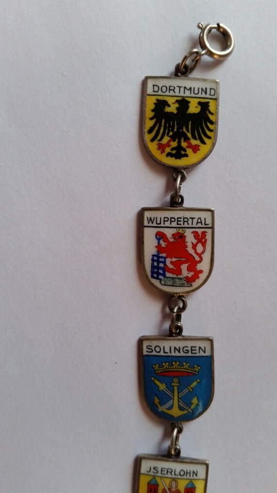 Vintage 800 Silver & Enamel German Travel Shield … - image 2