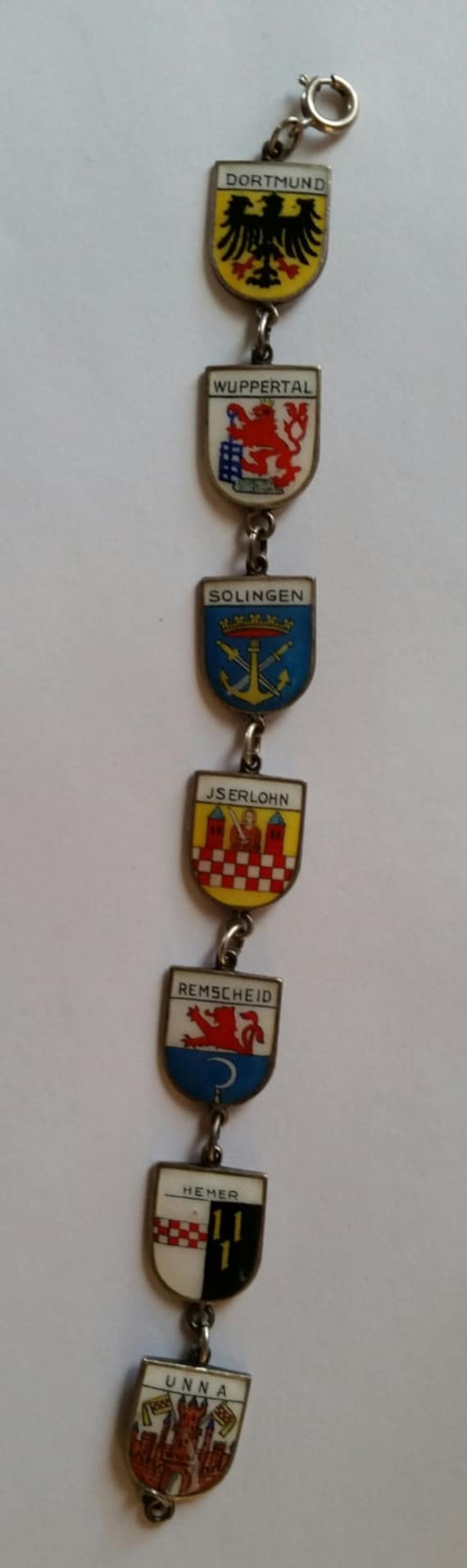 Vintage 800 Silver & Enamel German Travel Shield … - image 1