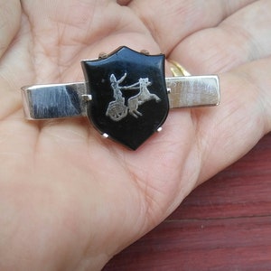 Swank Roman Horse and Chariot Tie Clasp