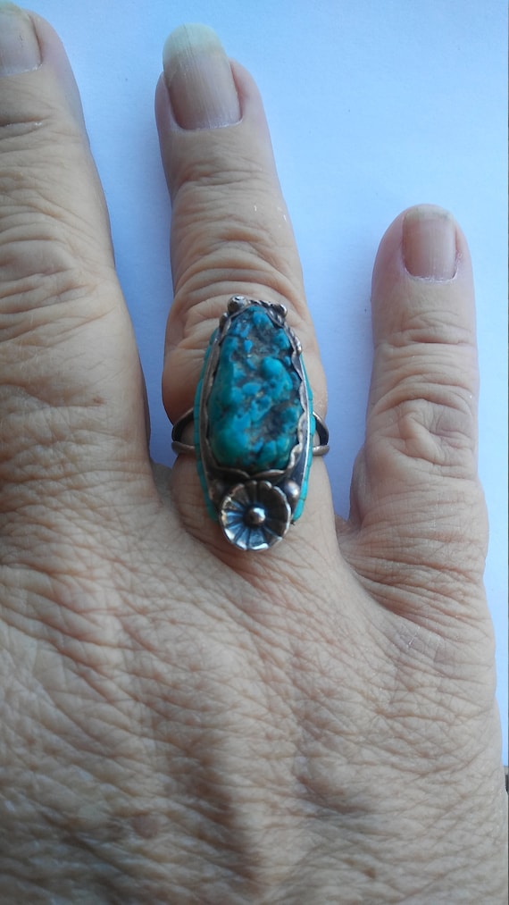 Les Baker Sterling And Turquoise Ring