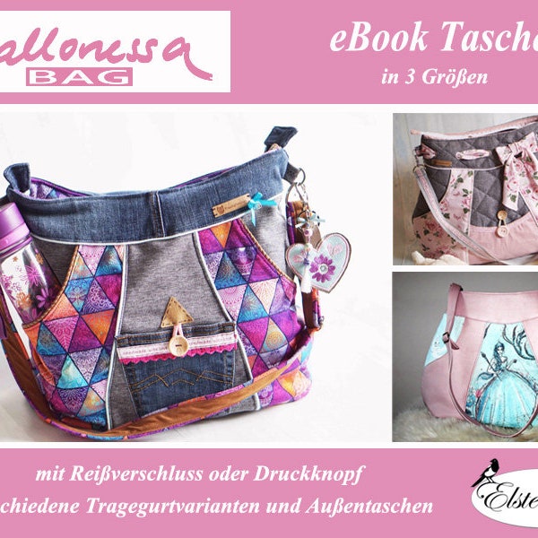 eBook BALLONESSA BAG sewing pattern shoulder bag in 3 sizes