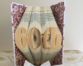 Book folding art pattern for a 60th Birthday / Anniversary