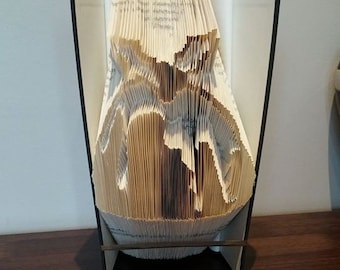 Book folding art pattern for a christmas pudding