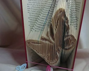 Book folding art pattern for a butterfly
