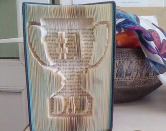 Measure , Mark , Cut + Fold No 1 dad trophy / fathers day book folding art pattern ( With Instructions)