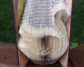 Book folding art pattern for a swan