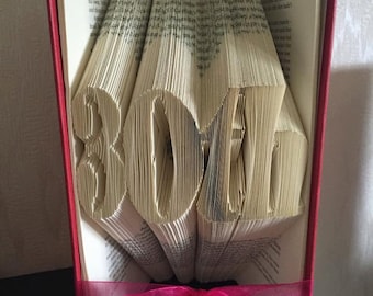 Book folding art pattern for a 30th Birthday / Anniversary