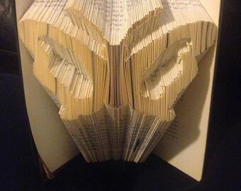 Book folding art pattern for a butterfly