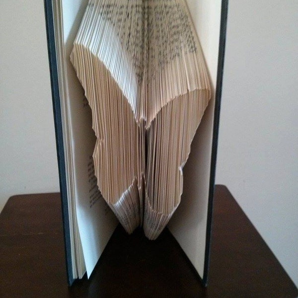 Book folding art pattern for a butterfly