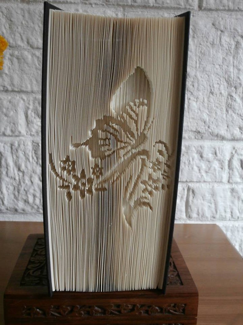Measure , Mark , Cut + Fold Butterfly With a Flower Book Folding Art ...