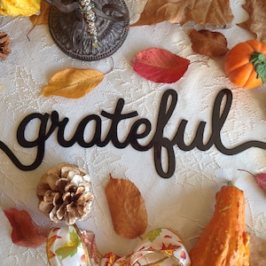 grateful word metal wall art, grateful wall decor, home decor, wall art, fall sign, housewarming gift, grateful sign, word art