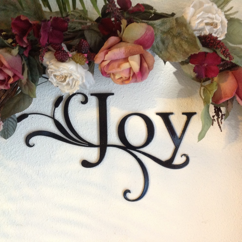 Joy Metal Art Word Sign, Joy Sign to Hang on Wall, Wall Decor, Joy Wall