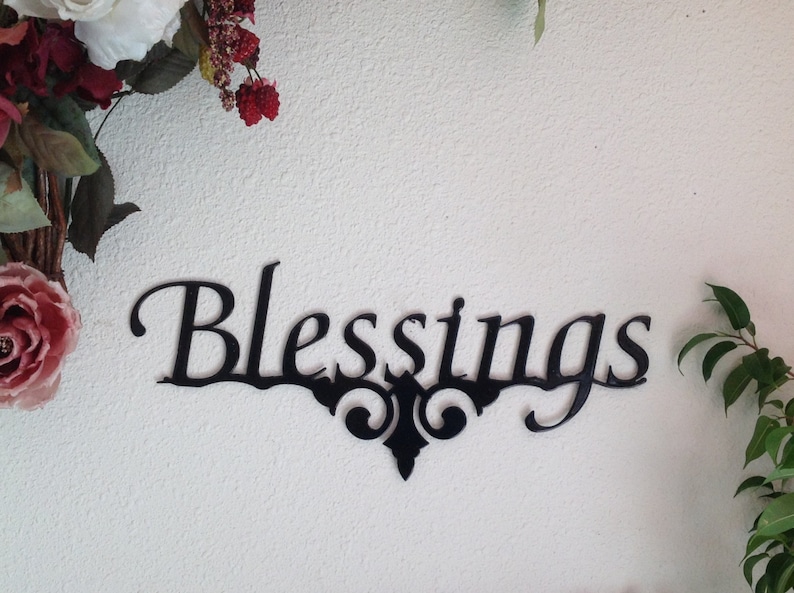 Blessings Metal Wall Art Christian Home Decor Blessings Wall Etsy