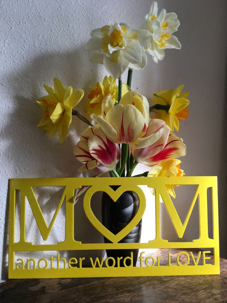 Mom Sign Metal Wall Art Mom Another Word for Love Etsy
