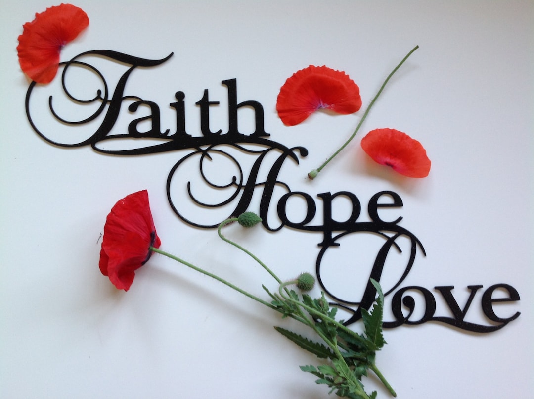 Christian Metal Wall Art Faith Hope Love Wall Decor Unique Etsy