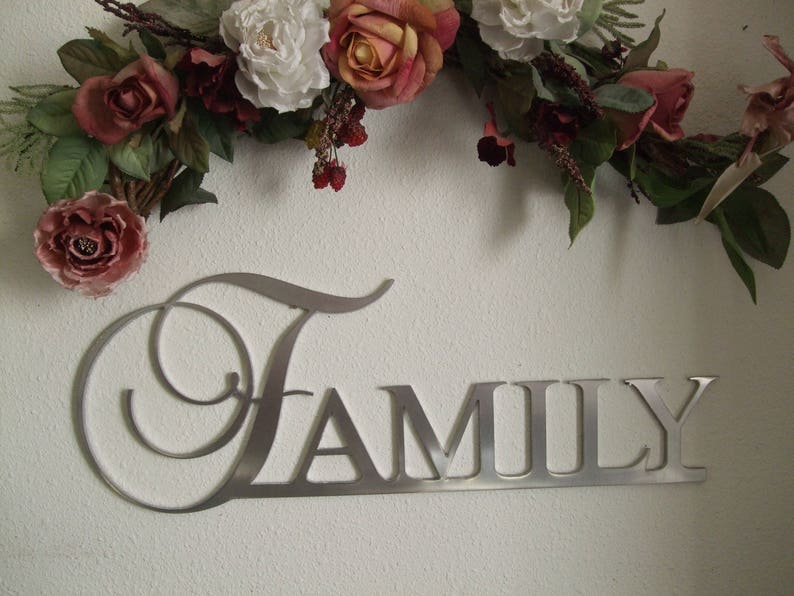 FAMILY Metal Art Sign Family Metal Wall Art Family Sign Etsy