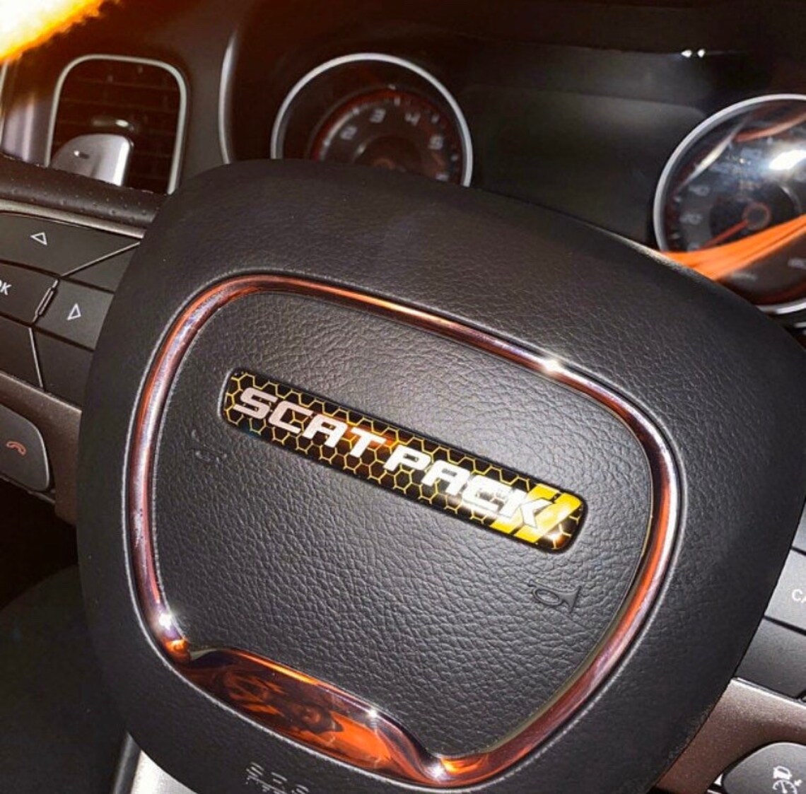 Scat Pack Challenger/charger Steering Wheel Badge in Yellow Etsy