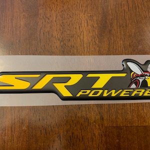 SRT Powered badge for Scat Pack Challenger/Charger in Yellow