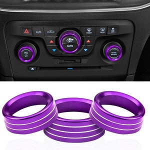 For 2015-Present Challenger/Charger Interior Knob Covers In Purple (Set of 3)