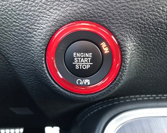 For 2015-2023 Challenger/Charger push button trim ring (red)