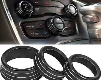 For 2015-2023 Challenger/Charger Interior Knob Covers In Black (Set of 3)