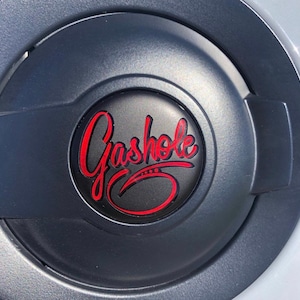 For Challenger “GASHOLE” Fuel Door Badge In Red