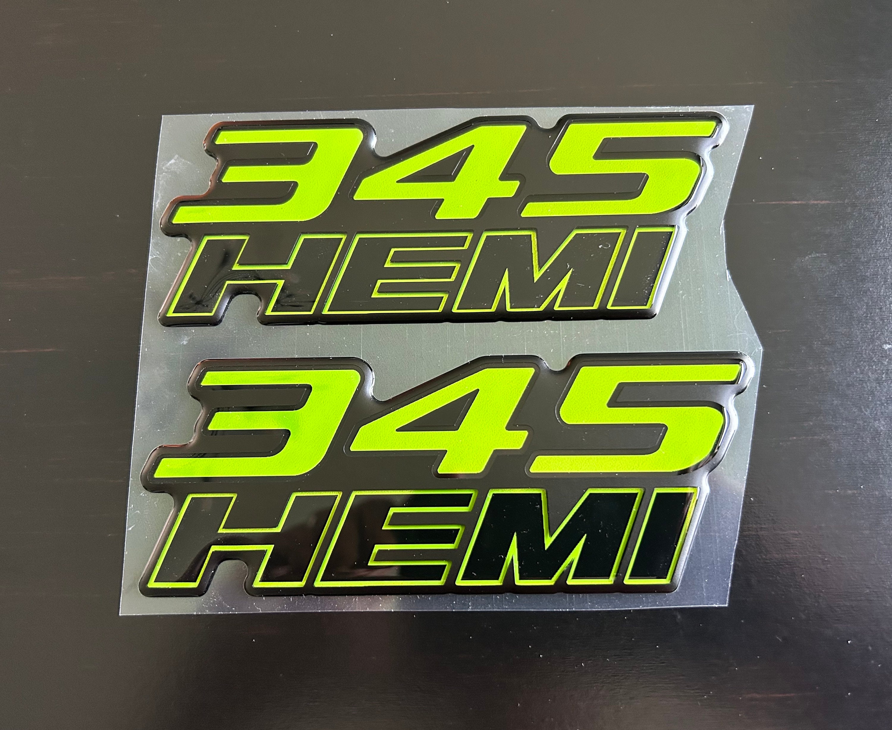 345 Hemi Fender Badges (pair) for Challenger/charger/durango/ram