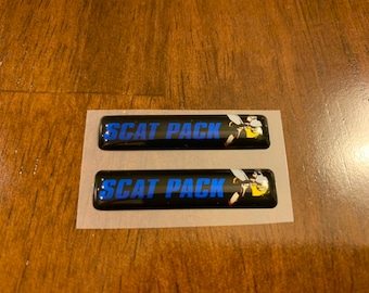 For 2015-2023 Scat Pack Challenger/Charger key fob badges in Dark Blue (set of 2)