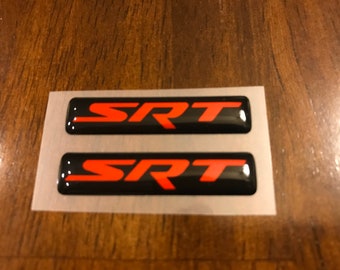 SRT keyfob badges for Challenger/Charger/Durango/300/Grand Cherokee in red (set of 2)