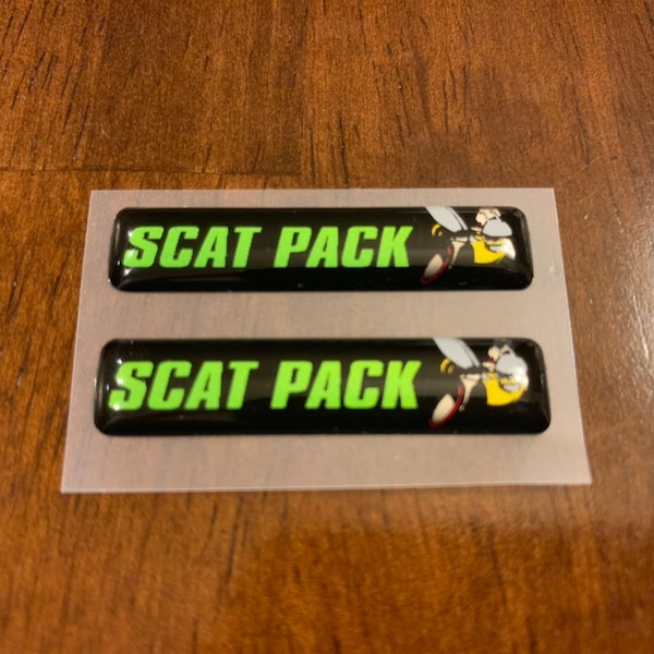 For 2015-2023 Scat Pack Challenger/Charger key fob badges in Sublime Green (set of 2)