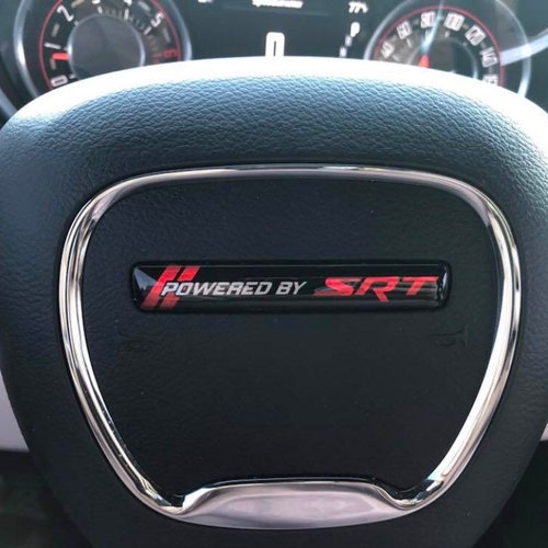 Challenger RT steering wheel badge in Red