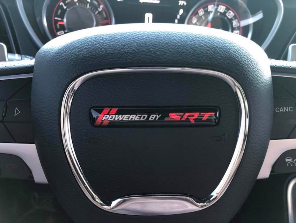 Challenger/Charger steering wheel badge Powered by SRT Etsy