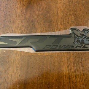 SRT Powered Badge for Scat Pack Challenger/Charger in Black with Grayscale Bee