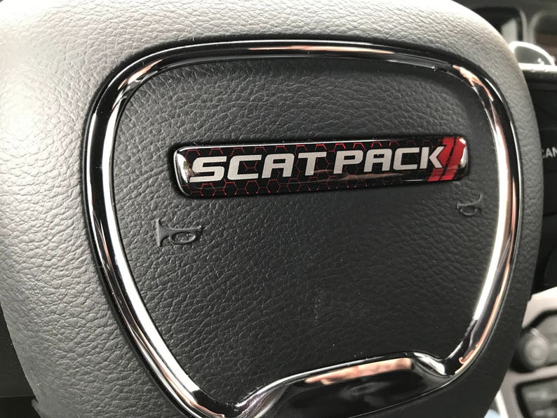 For Scat Pack Challenger/Charger steering wheel badge in red image 3