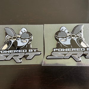 For Scat Pack Challenger/Charger powered by SRT bee badges for front fenders (pair) in Grayscale