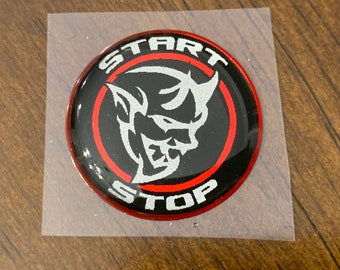 For Challenger DEMON push start button badge. Will fit 2015-2023 Challenger/Charger/300. 2015-2022 Jeep Grand Cherokee