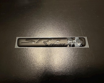 For Challenger/Charger steering wheel badge say SRT powered with scat pack bee in gloss black/matte black/grayscale