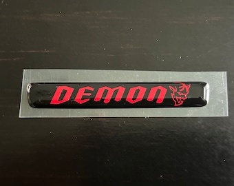 For 2015-2023 Challenger steering wheel badge with Demon logo