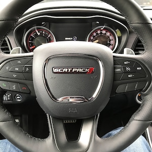 For Scat Pack Challenger/Charger steering wheel badge in red image 1