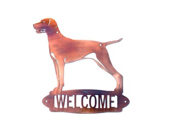 Hungarian Visla Dog Metal Oval House Plaque