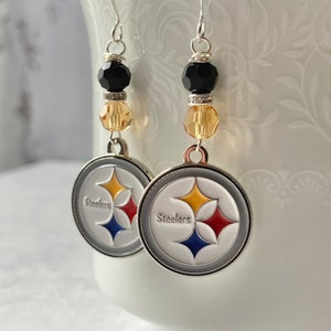 Handmade Pittsburgh Steelers inspired earrings
