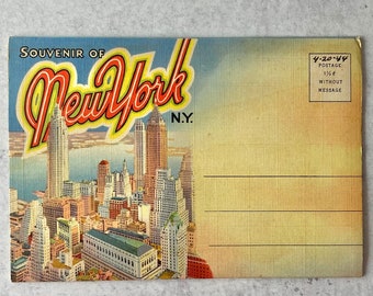 1940s New York City souvenir booklet; old NYC color photos