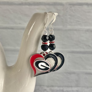 Handmade University of Georgia inspired earrings