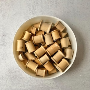50 vintage wooden spools without thread