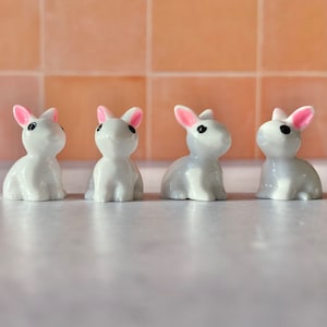 Four tiny bunnies for fairy garden, Easter crafting