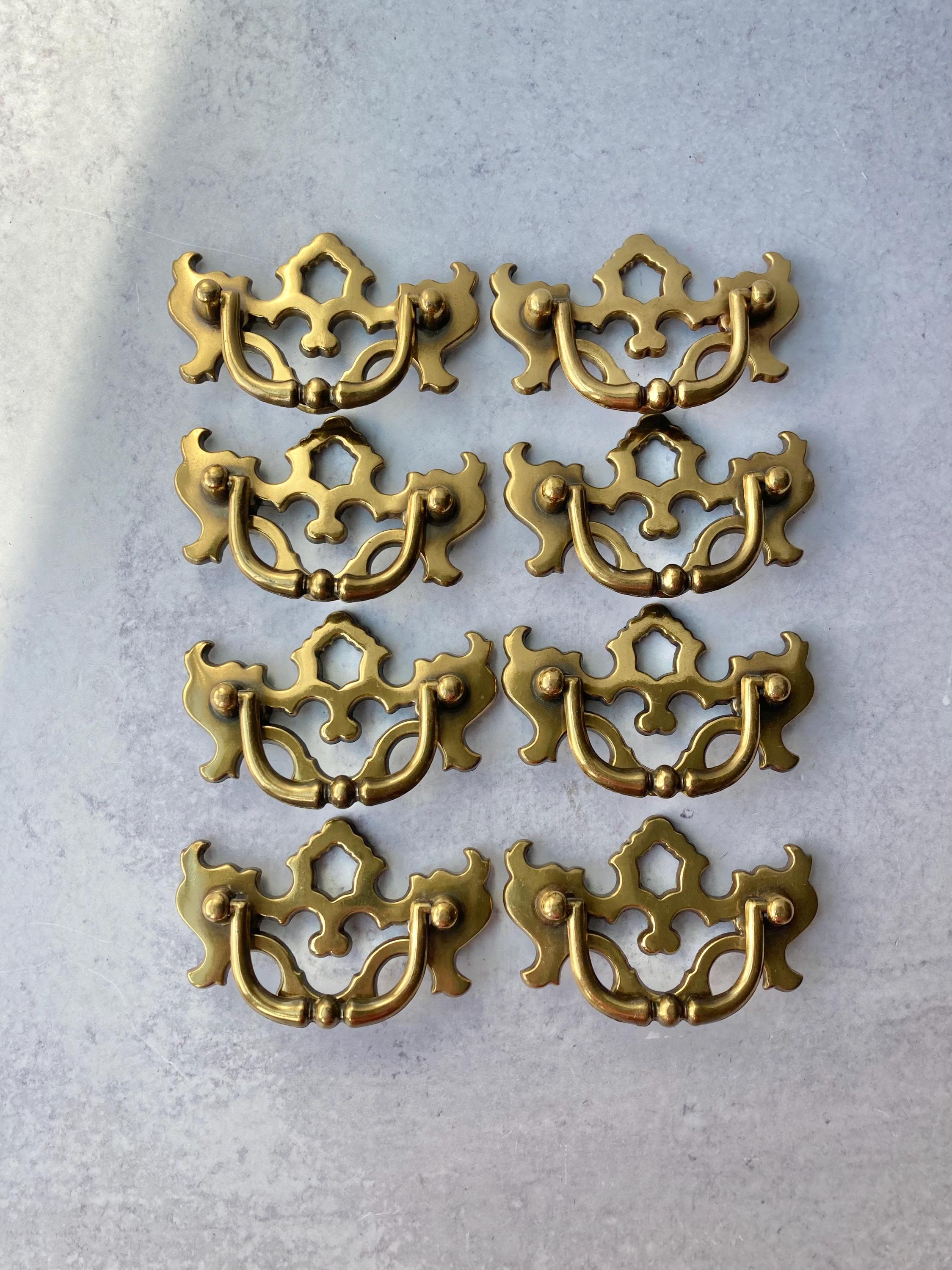 Victorian Drawer Pull. Solid Antiqued Brass by Keeler Brass Co