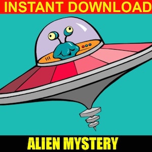 Alien Mystery Game fun , kids birthday party game , teacher resource , kids classroom activity, detective , roleplay game , summer camp game