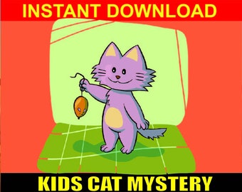 Cat Mystery Party Game , kids party game, kitty, Kitten, teacher resource, kids mystery game, detective, roleplay game, summer holiday game